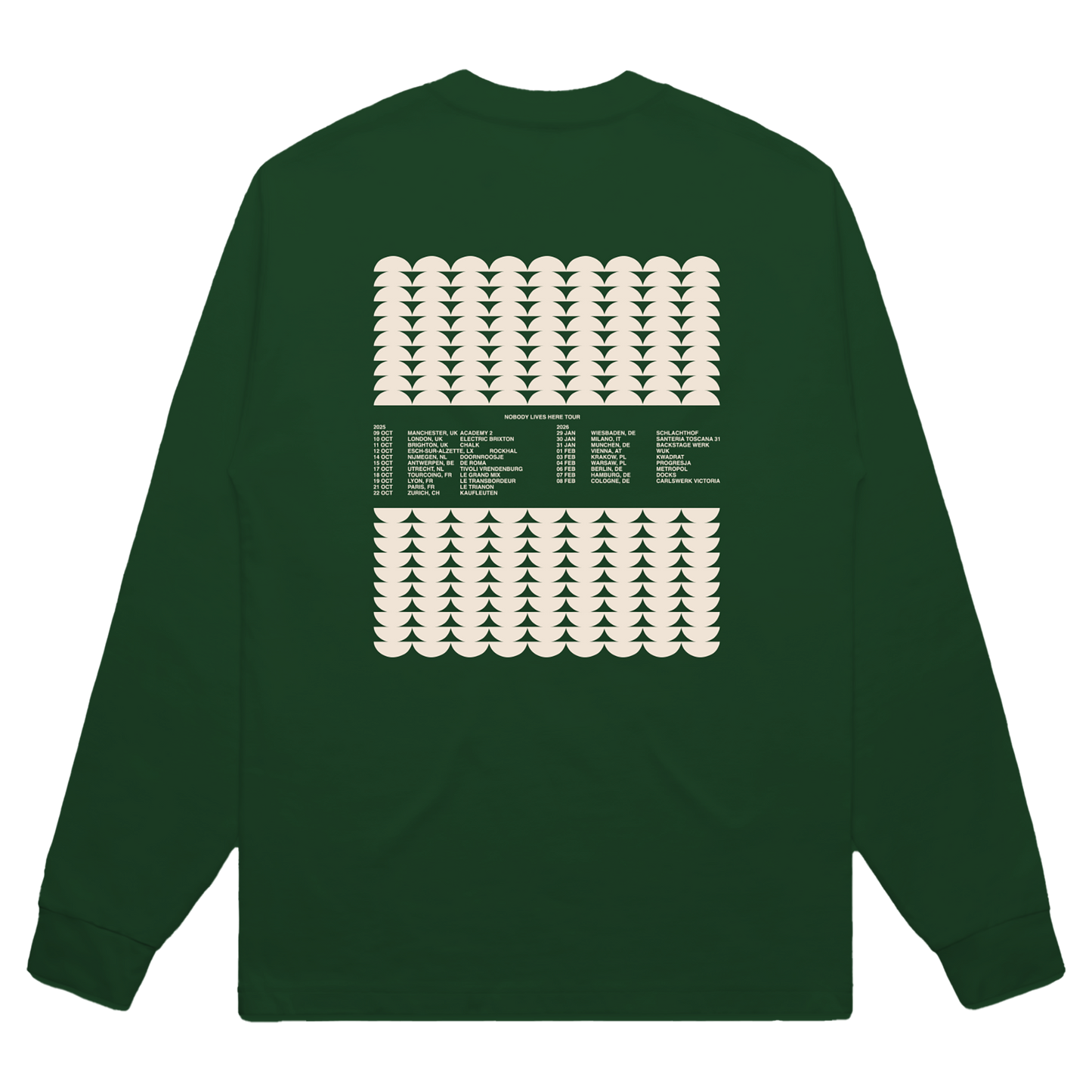 Trees EU Tour 25/26 Longsleeve (Forest Green)